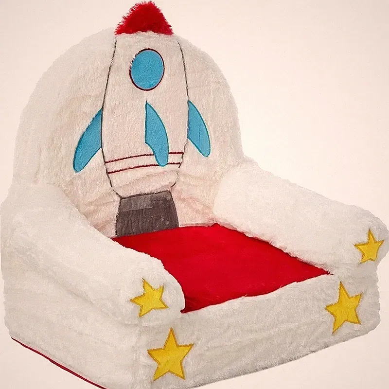Children's Plush Toddler Chair Rocket Lightweight Chair New