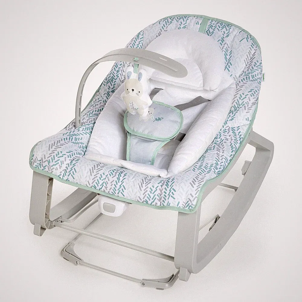 Keep Cozy 3-In-1 Vibrating Infant & Toddler Baby Bouncer and Rocker Chair, Gray