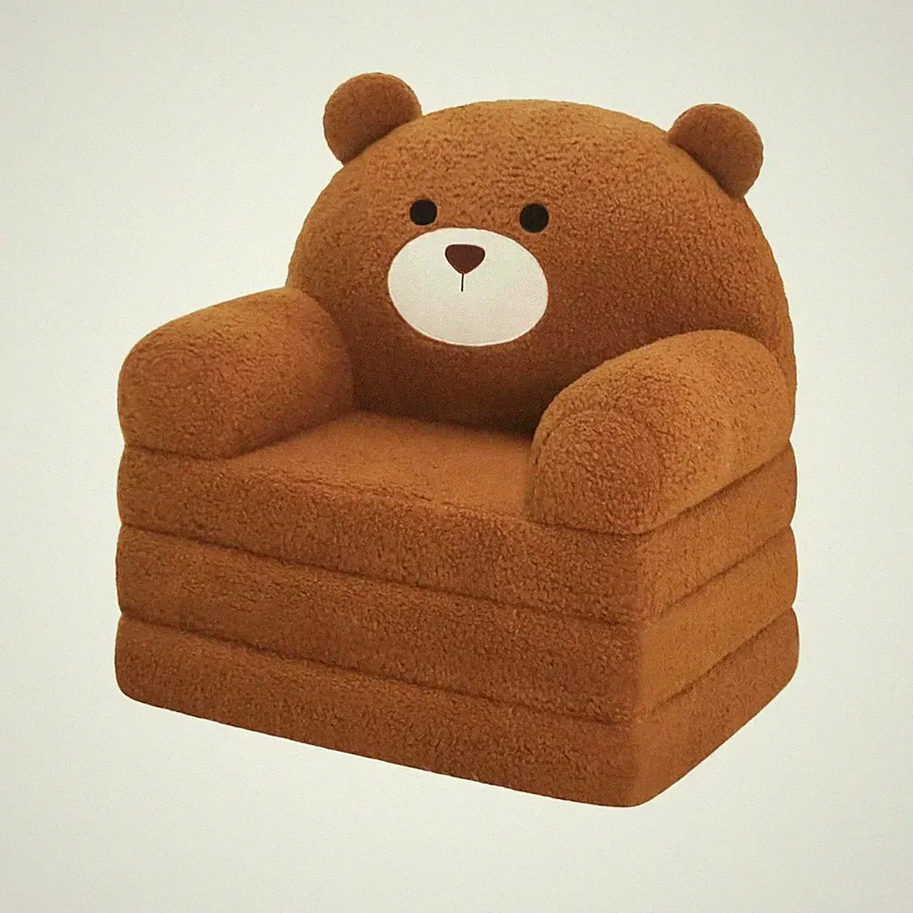 Kids Toddler Chair - Plush Fold Out Sofa Lounger for Boys Girls 18M+