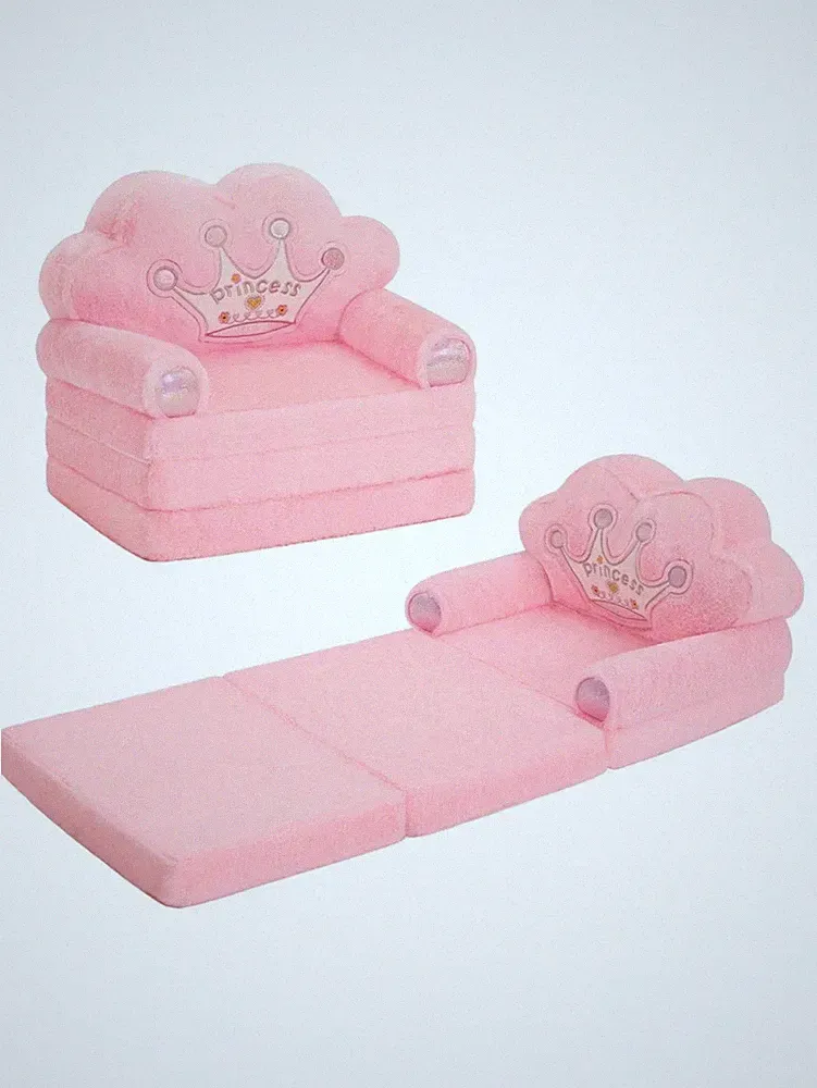 NEW Foldable Princess Kids Couch Chair Toddler Recliners Age 1-4