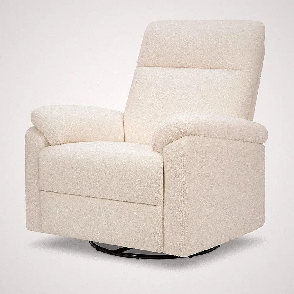Suzy Glider Recliner - Cozy Cream Nursery Chair with 360° Swivel & Rocker